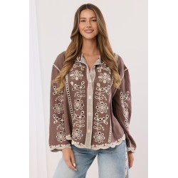 Koszula z ażurowym wzorem kwiatowym