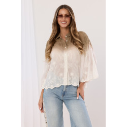 Koszula boho z haftem i efektem ombre