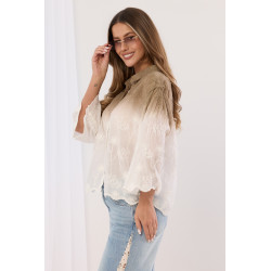 Koszula boho z haftem i efektem ombre
