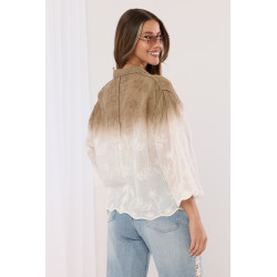 Koszula boho z haftem i efektem ombre