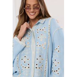 Koszula z ażurowym wzorem kwiatowym