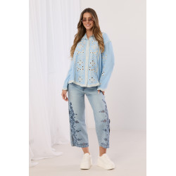 Koszula z ażurowym wzorem kwiatowym