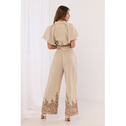 Koszula z ażurowym wzorem i bufiastymi rękawami