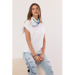 Bluzka z ozdobną pastelową apaszką