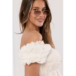 Bluzka z marszczeniami i bufiastymi rękawami
