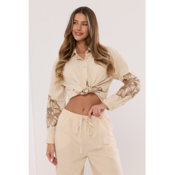 Komplet oversize z dekoracyjnym motywem kwiatowym