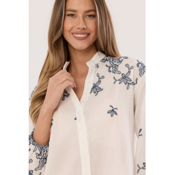 Komplet z koszulą i szerokimi spodniami z haftem