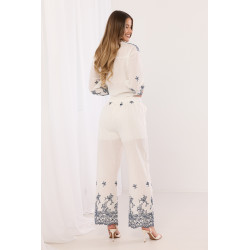 Komplet z koszulą i szerokimi spodniami z haftem