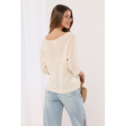 Dzianinowy sweter oversize z okrągłym dekoltem