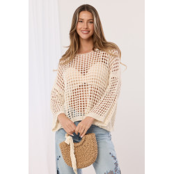 Ażurowa bluzka o grubym splocie