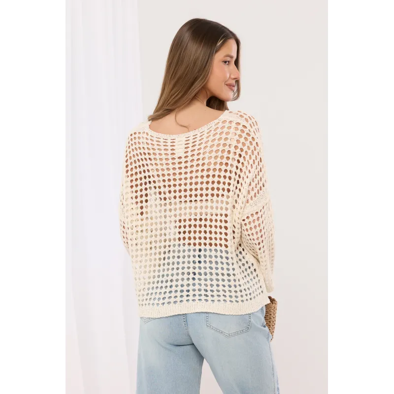 Ażurowa bluzka o grubym splocie