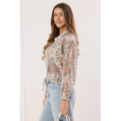 Kurtka typu bomber z nadrukiem kwiatowym