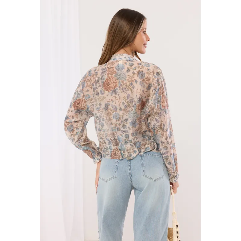 Kurtka typu bomber z nadrukiem kwiatowym