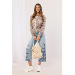 Kurtka typu bomber z nadrukiem kwiatowym