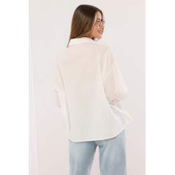 Koszula z haftem florystycznym i cekinowymi detalami