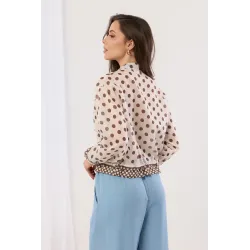 Lekka bluza rozpinana w grochy