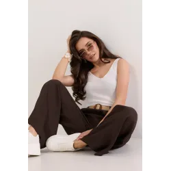 Dzianinowy top na ramiączkach o gładkim splocie