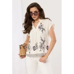 Bluzka z krótkim rękawem i etnicznym wzorem