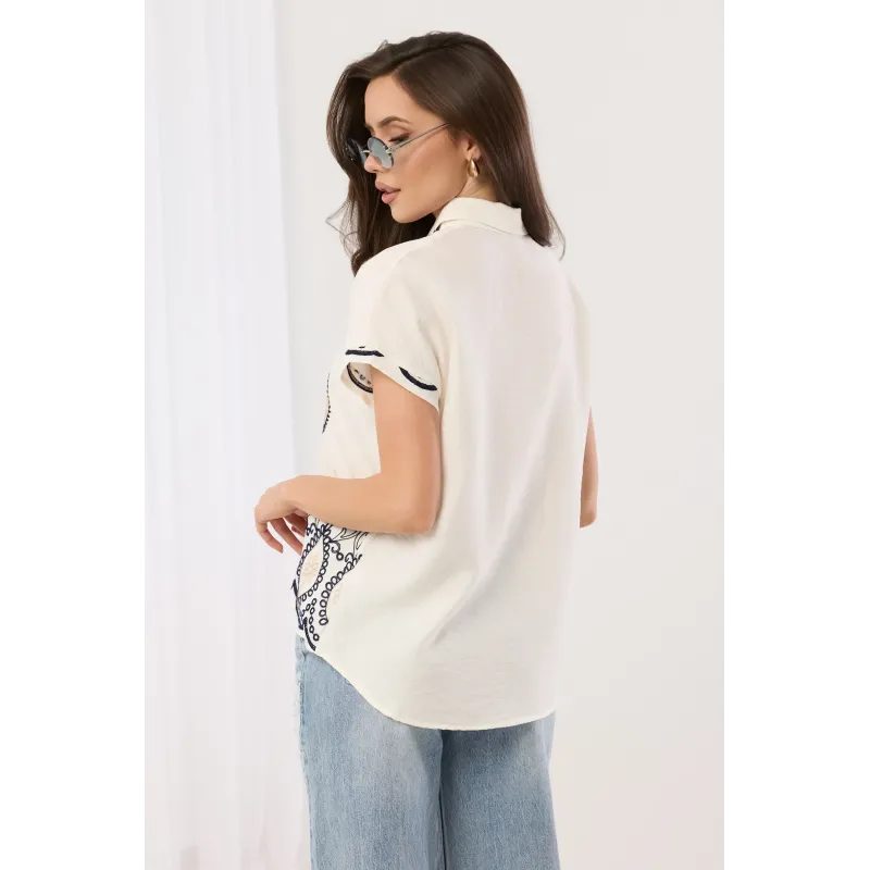 Koszula z krótkim rękawem i motywem paisley