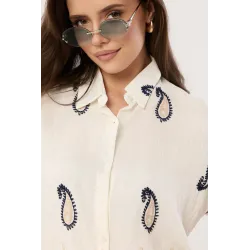 Koszula z krótkim rękawem i motywem paisley