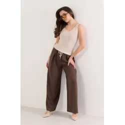 Dzianinowy top na ramiączkach o gładkim splocie