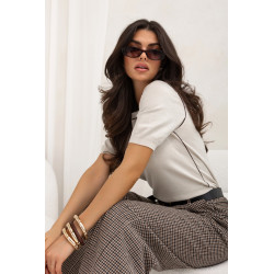 SWETER Z KONTRASTOWYM OBSZYCIEM