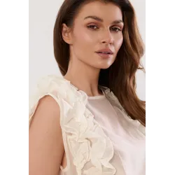 Bluzka bez rękawów z falbanami