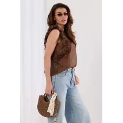 Bluzka bez rękawów z falbanami