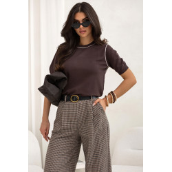 SWETER Z KONTRASTOWYM OBSZYCIEM