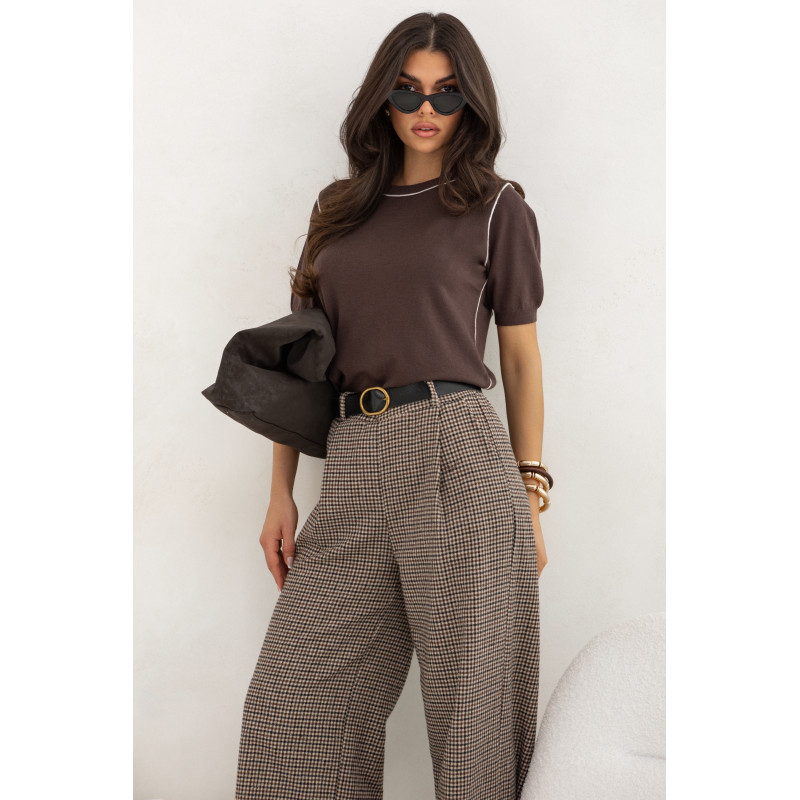 SWETER Z KONTRASTOWYM OBSZYCIEM