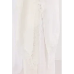 Komplet z asymetryczną bluzką z koronką i szerokimi spodniami