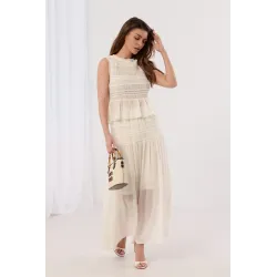 Teksturowany komplet ze spódnicą maxi i topem