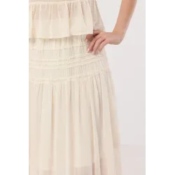 Teksturowany komplet ze spódnicą maxi i topem