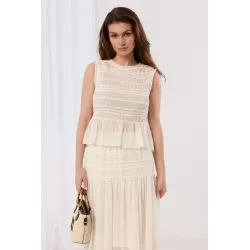 Teksturowany komplet ze spódnicą maxi i topem