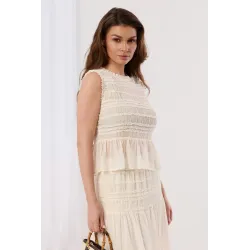 Teksturowany komplet ze spódnicą maxi i topem