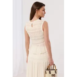 Teksturowany komplet ze spódnicą maxi i topem