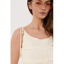 Plisowany komplet ze spódnicą maxi z falbanami i topem