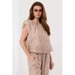 Komplet z bluzką i spodniami z połyskującym haftem