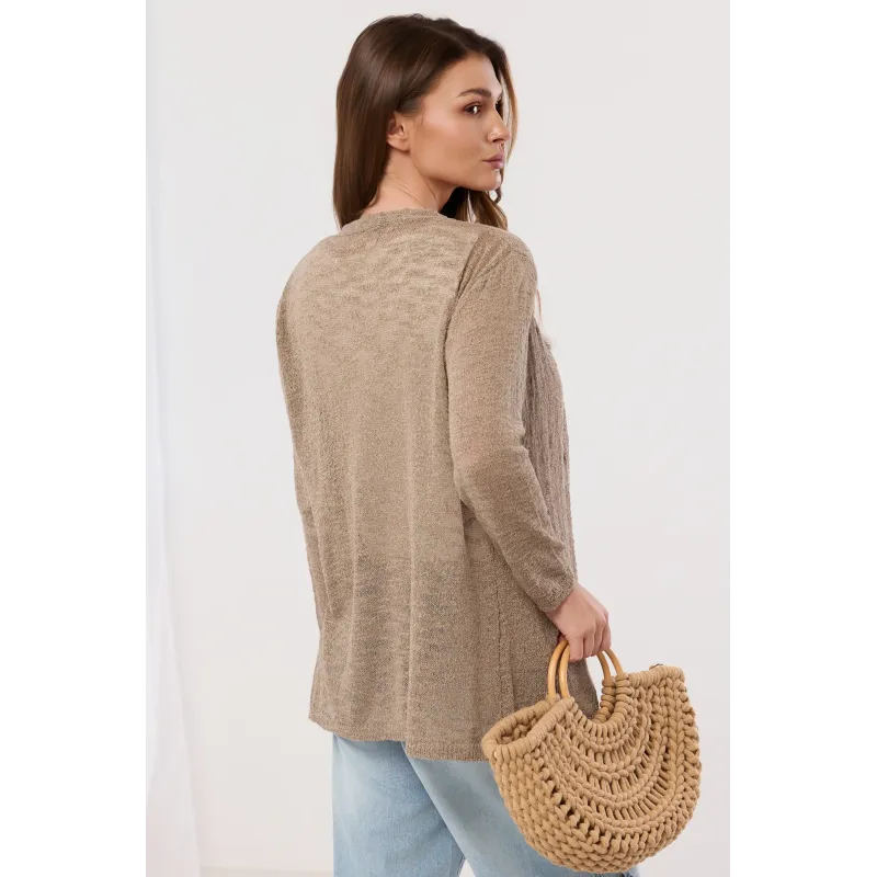 Kardigan o lekkim splocie