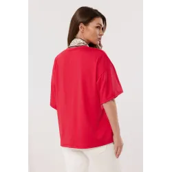 Bawełniana bluzka z dekoracyjnym krawatem