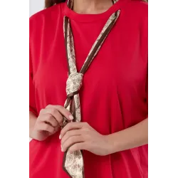 Bawełniana bluzka z dekoracyjnym krawatem