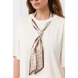Bawełniana bluzka z dekoracyjnym krawatem