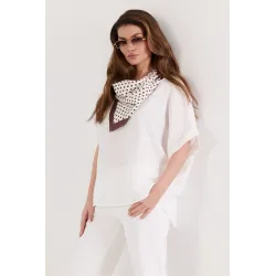 Bluzka oversize z ozdobną apaszką