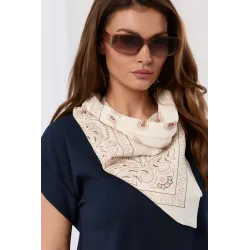 Bluzka oversize z ozdobną apaszką z wzorem paisley