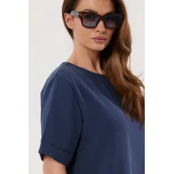 Komplet casualowy z luźną bluzką i spodniami palazzo