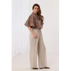 Spodnie typu palazzo z ozdobnym sznurkiem | Hurtownia odzieży damskiej online