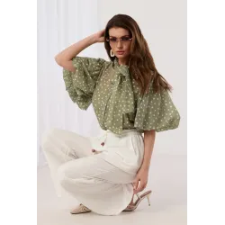 Spodnie typu palazzo z ozdobnym sznurkiem | Hurtownia odzieży damskiej online