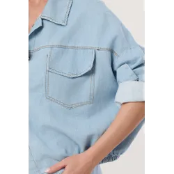 Komplet denimowy z koszulą i jeansami