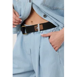 Komplet denimowy z koszulą i jeansami