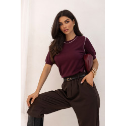 SWETER Z KONTRASTOWYM OBSZYCIEM